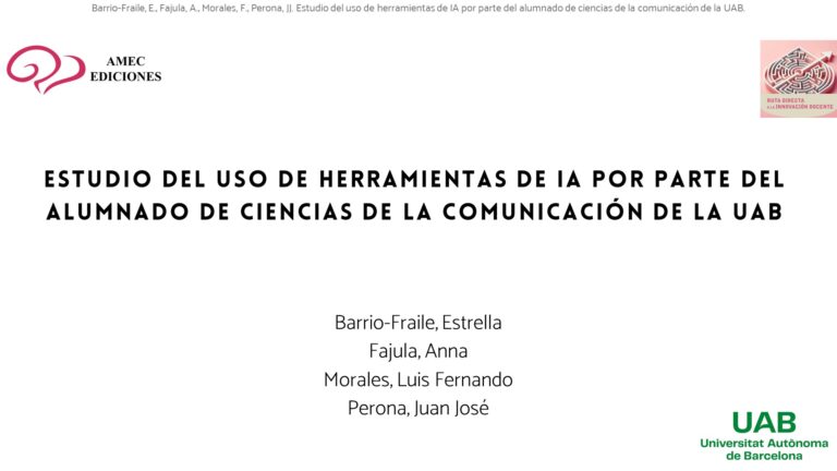 Estudio de uso de herramientas de IA por parte del alumnado de ciencias de la comunicación de la UAB